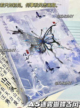 迷雾雨蝶卡册ins新国风A5四宫格硬壳追星爱豆小卡电影票收纳册