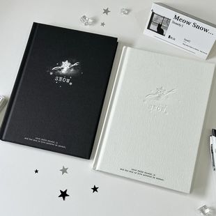 雪花硬壳笔记本ins简约精致加厚高颜值学生空白日程记事本手账本