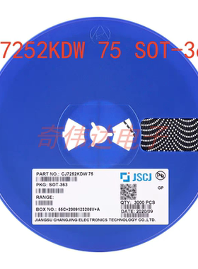 CJ7252KDW 75 SOT-363 N+P沟道60V50V 340mA180mA 场效应管 5只