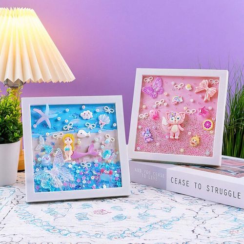 儿童女孩手工diy奶油胶立体画