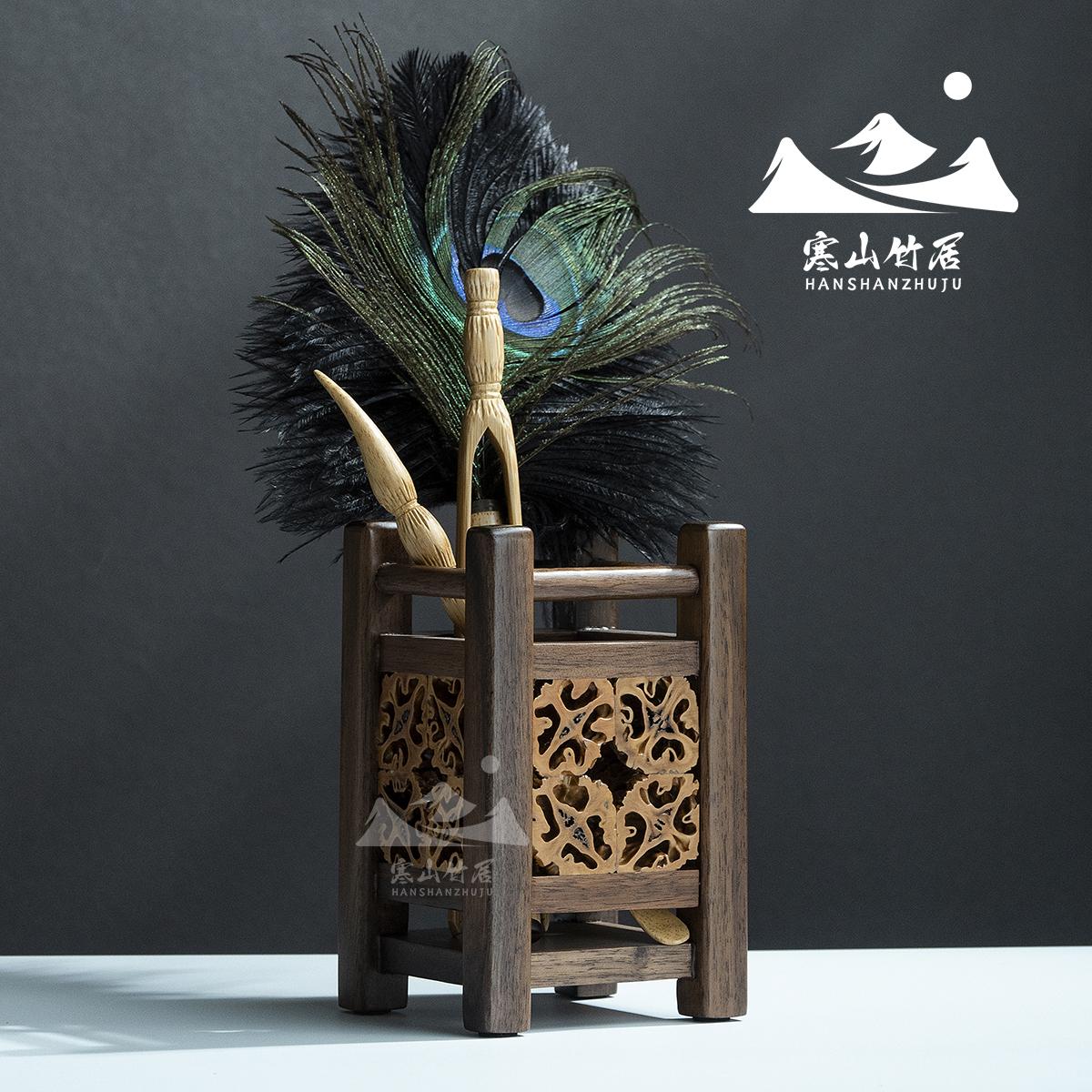 竹木茶具六君子茶道配件收纳筒