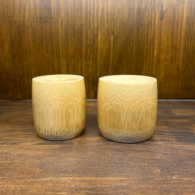 邱师傅竹木BZ001手工竹质精品竹筒大肚杯2个
