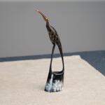 邱师傅竹木真牛角手工雕刻仙鹤鸟牛角鸟工艺品玄关装饰百鹤鸟摆件