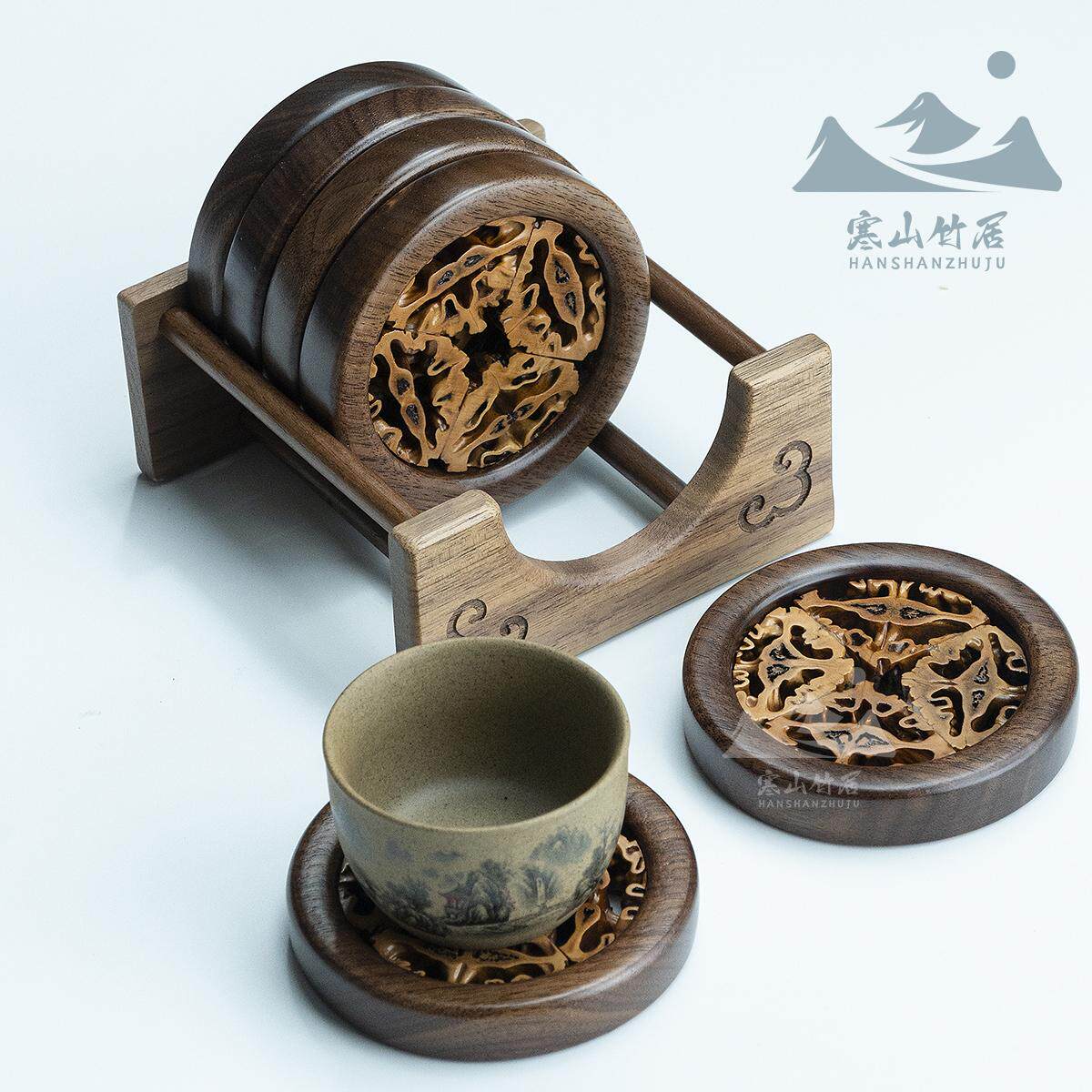 竹木黑胡桃木中式茶道配件