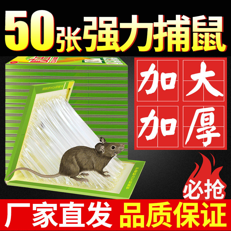 粘鼠板黏老鼠胶贴家用强力加诱饵粘灭捕鼠神器正品加大加厚实惠装,洗护清洁剂/卫生巾/纸/香薰,杀虫剂（卫生农药）,淘宝优惠券,粉丝福利购,淘宝优惠卷