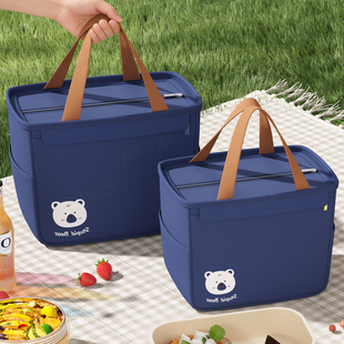 饭盒手提袋子保温袋便当包加厚铝箔上班族小学生带饭包户外野餐包