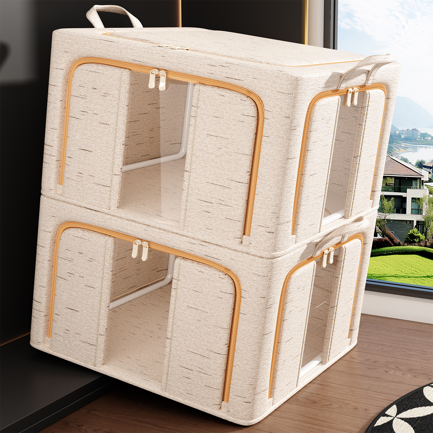 【天山雪棉】真棉麻衣服收纳箱