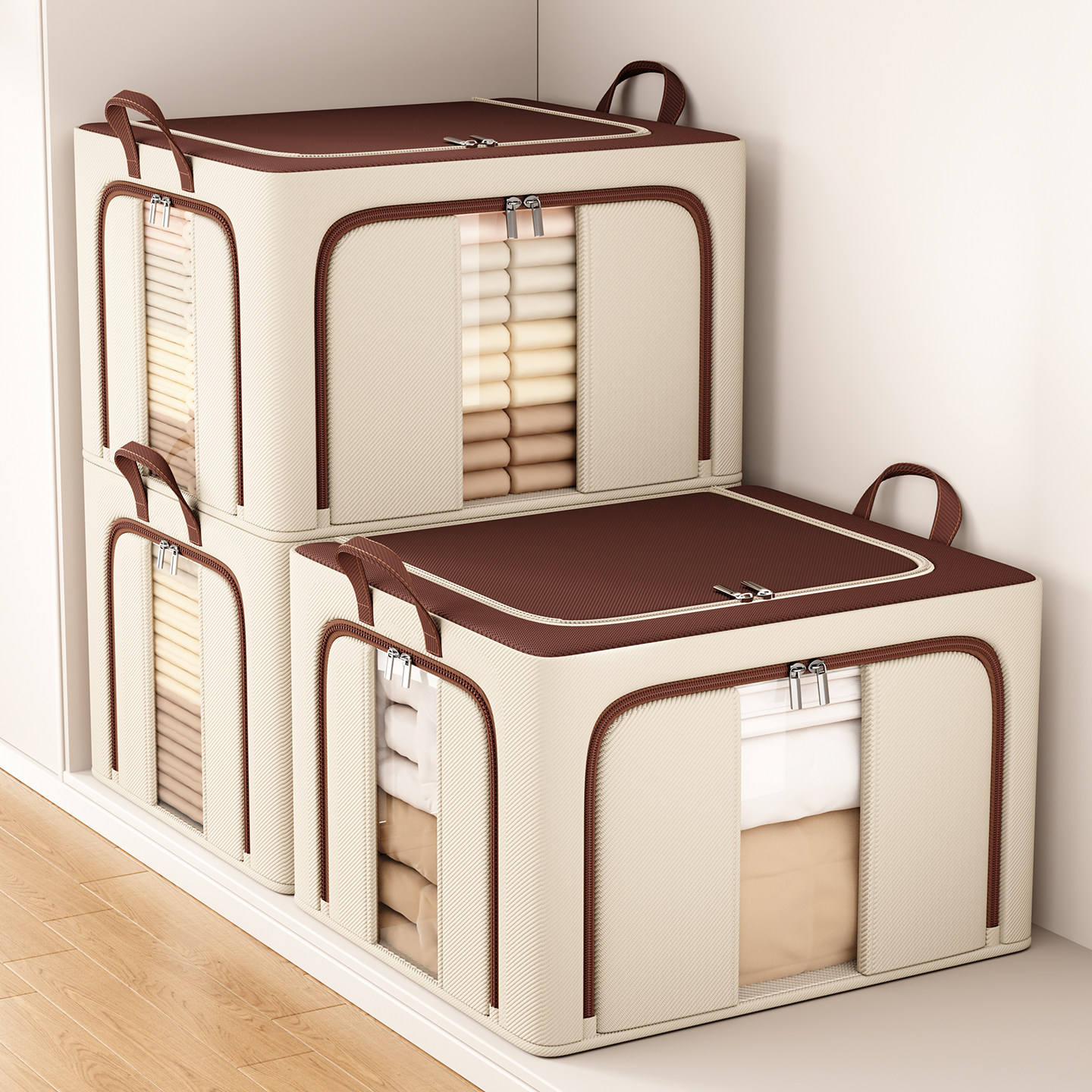 衣服整理箱收纳箱布艺大容量家用换季衣柜衣物被子可折叠百纳箱子,收纳整理,收纳箱,淘宝优惠券,粉丝福利购,淘宝优惠卷