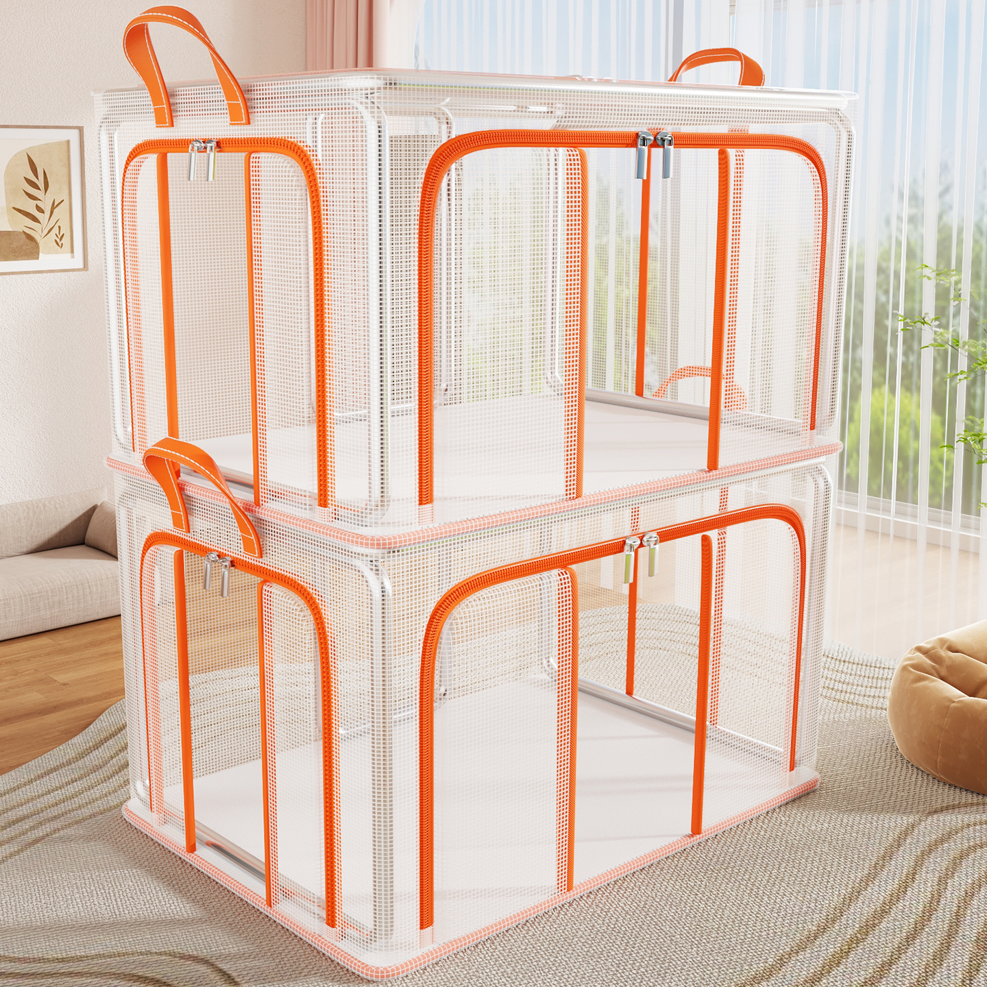 【2025新款】PE编织布衣服收纳箱