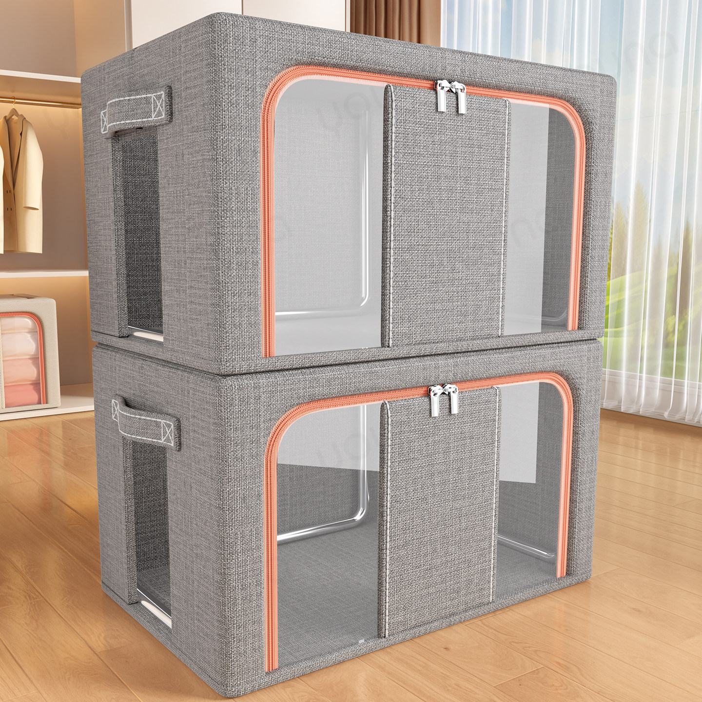 【买一送三大容量棉麻收纳箱】