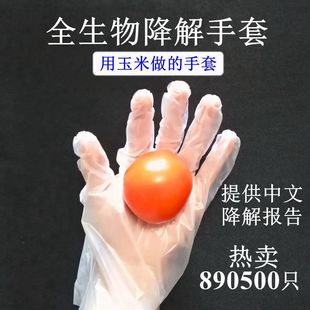 PLA环保全生物可降解一次性手套塑料 加厚食品级餐饮龙虾烘焙厨房
