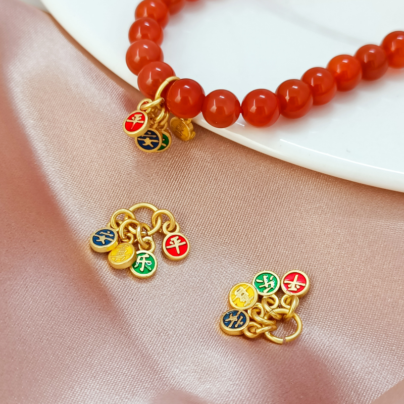 保色滴油平安喜乐吊坠挂牌