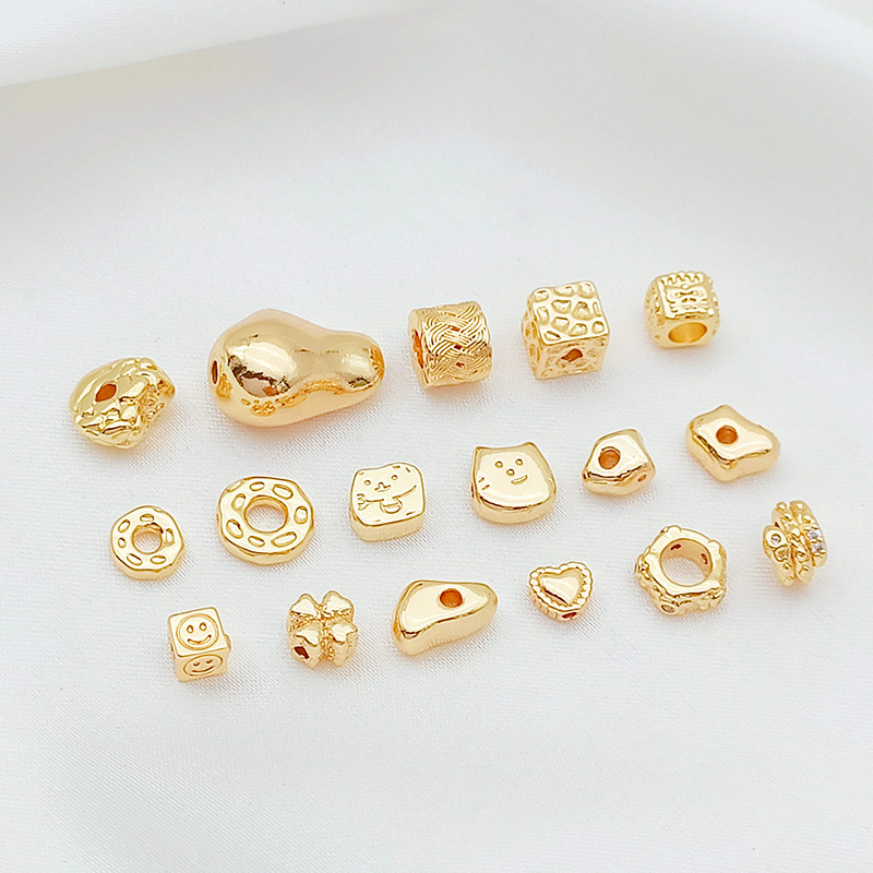 不规则异形碎银子笑脸爱心隔珠