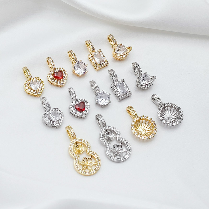 强保色14K包金镶锆石爱心圆形长方星球扣头吊坠手工DIY首饰挂饰,饰品/流行首饰/时尚饰品新,其他DIY饰品配件,淘宝优惠券,粉丝福利购,淘宝优惠卷