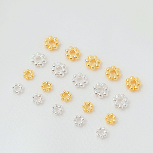 强保色18K铜镀包金雪花片花隔片隔珠手工diy手链项链饰品配件材料