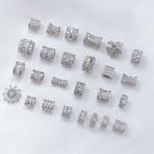 强保色白K色镶锆石隔珠diy饰品配件串珠隔片小蛮腰路路通配珠材料