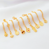 强保色24K包金尾链上上签爱心延长链手工diy手链加长链首饰品配件