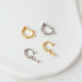 强保色14K包金镶锆万能吊坠扣珍珠玉石水晶项链卡扣DIY饰品挂扣