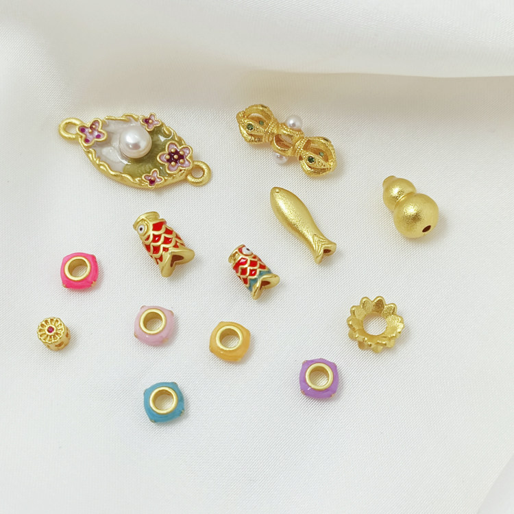 强保色沙金18K滴油甜甜圈小鱼葫芦隔珠吊坠diy手链项链饰品配件,饰品/流行首饰/时尚饰品新,其他DIY饰品配件,淘宝优惠券,粉丝福利购,淘宝优惠卷