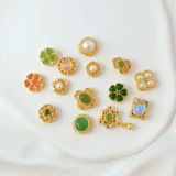 Бусины ручной работы, аксессуары, 18 карат, золотой цвет, четырехлистный клевер