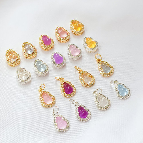 久不褪色14K包金葫芦圆扁隔珠