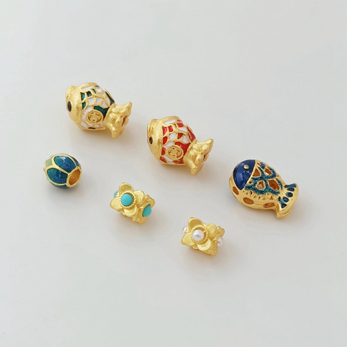 通孔珐琅烧蓝强保色diy18K沙金