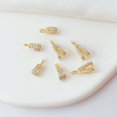 14K包金保色微镶锆石瓜子扣吊坠手工DIY挂扣吊坠扣夹扣饰品配件