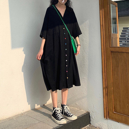 连衣裙超仙微胖妹妹过膝夏装减龄