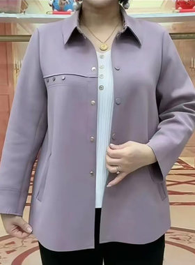 妈妈秋装外套气质遮肉显瘦长袖