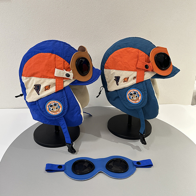 女童冬季雷锋帽儿童防风帽子护目镜男童宝宝护耳帽卡通加绒保暖厚