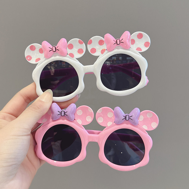 男女童防紫外线米妮蝴蝶结太阳镜