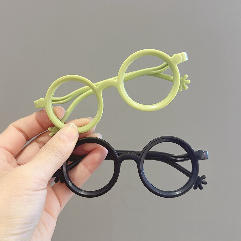 儿童眼镜框宝宝时尚超萌硅胶眼镜框架婴幼儿拍照装饰无镜片眼镜潮
