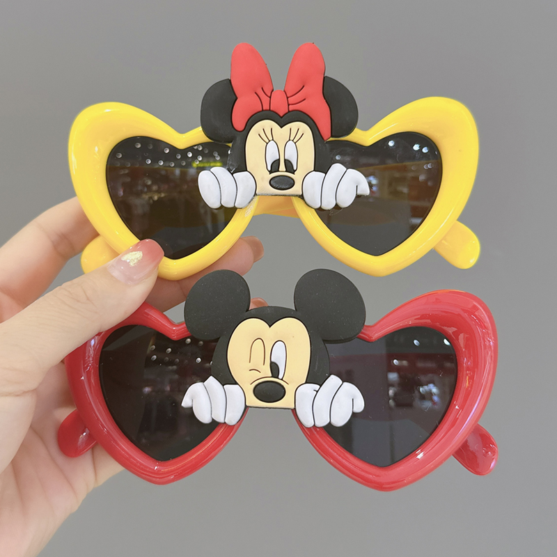 儿童眼镜女童卡通爱心米妮款防晒太阳镜小女孩可爱搞怪拍照墨镜
