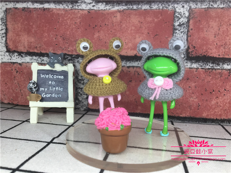 wonder frog 小蛙 迷你蛙 青蛙帽子披风外套 衣服 手工毛线娃衣