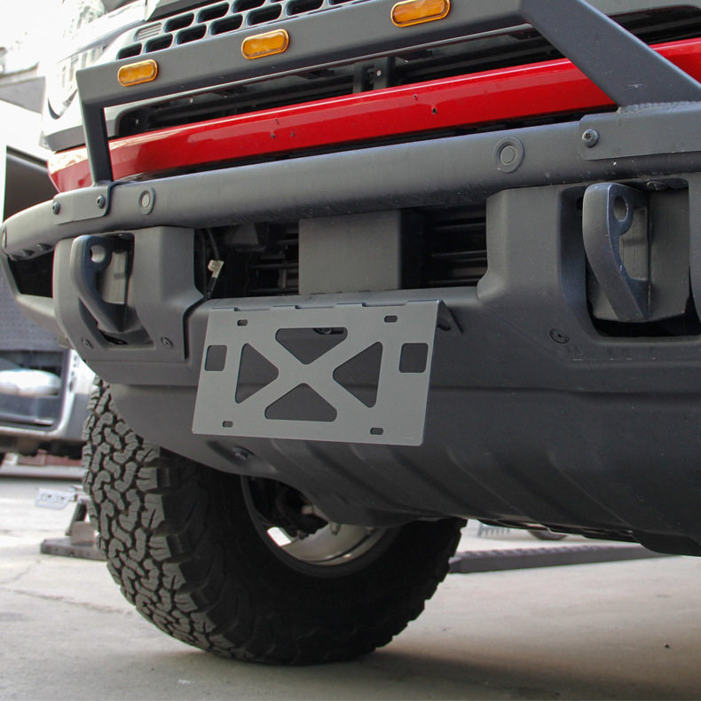 适用2021-23款福特烈马汽车牌照板托架牌照改装底座向下款