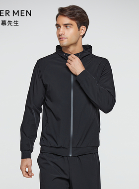 爱慕先生男装轻休闲运动系列双层帽衫拉链长袖外套NS81E401