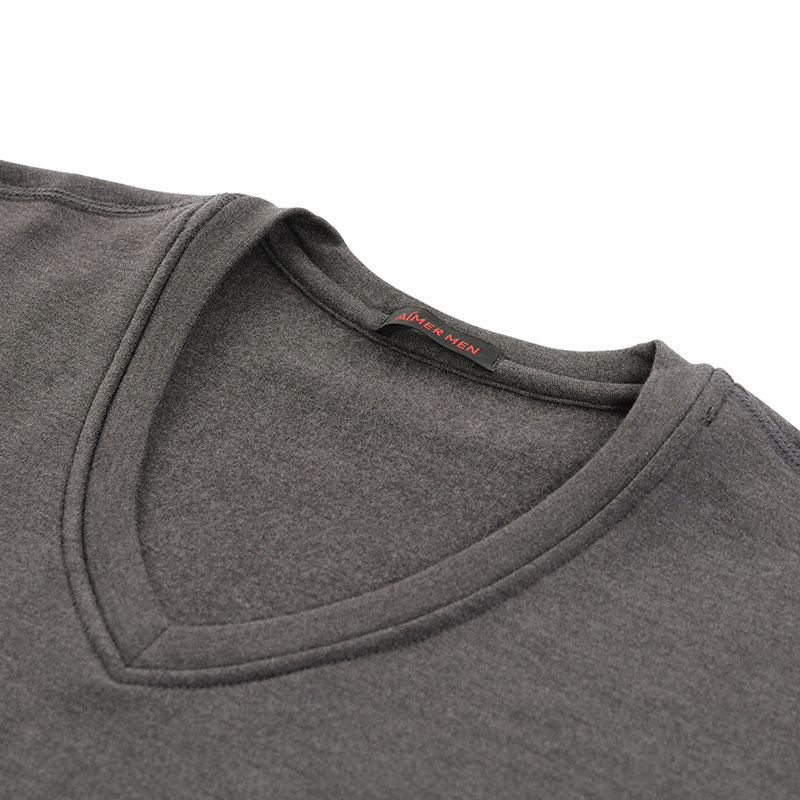 MR. AIMERS NEW AUTUMN AND WINTER MENS SLIM WOOL DOUBLE-LAYER PADDED V-NECK PROTECTIVE TOP NS72C942