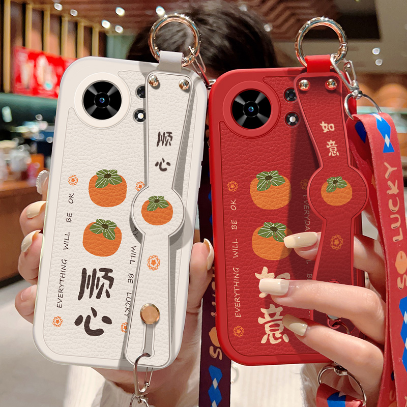 适用于华为麦芒40 5G手机壳防摔maimang40硅胶软边麦芒40可斜挎腕带镜头全包边保护套女喜庆文字背带挂绳新款