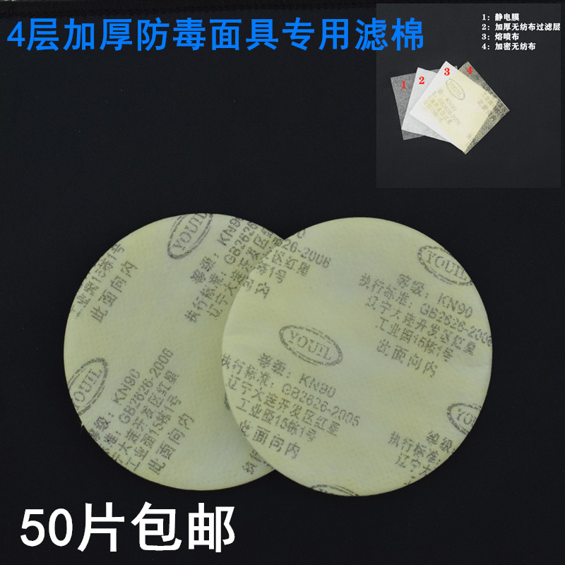 有一防毒面具专用过滤黄色圆形