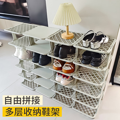 鞋架家用门口简易室内门后多层入门折叠鞋柜小窄鞋子收纳神器宿舍