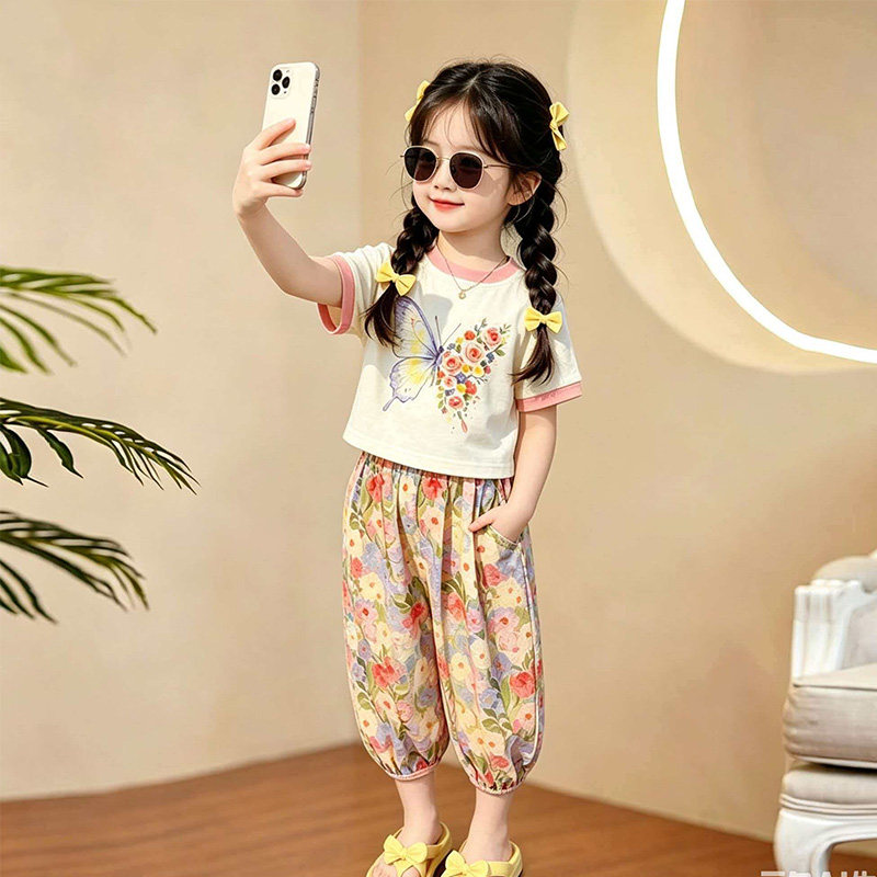 女童夏款背心套装2026新款洋家居服套装