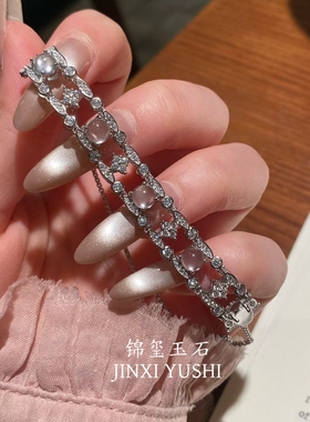 天然水沫玉手链S925纯银豪镶女款轻奢小众精致闺蜜礼物送女友