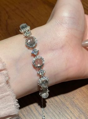 天然水沫玉手链s925银镶嵌时尚小清新设计款高级精致百搭送朋友礼