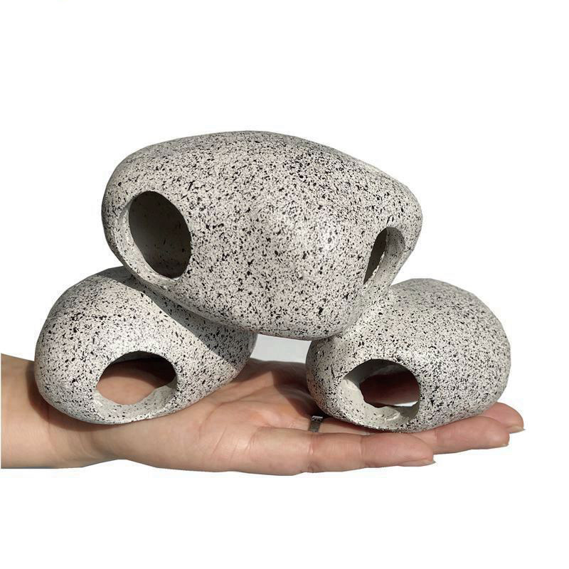 鱼缸造景小鱼虾躲避屋繁殖罐慈鲷石头短鲷躲避屋仿真陶罐树脂摆件