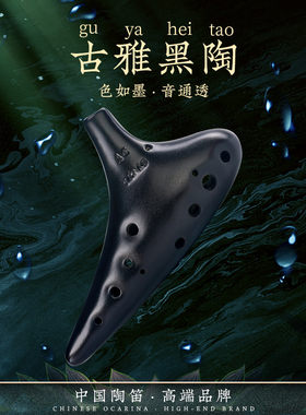 陶笛12孔专业陶笛12孔Ac陶笛儿童12孔陶笛乐谱黑陶
