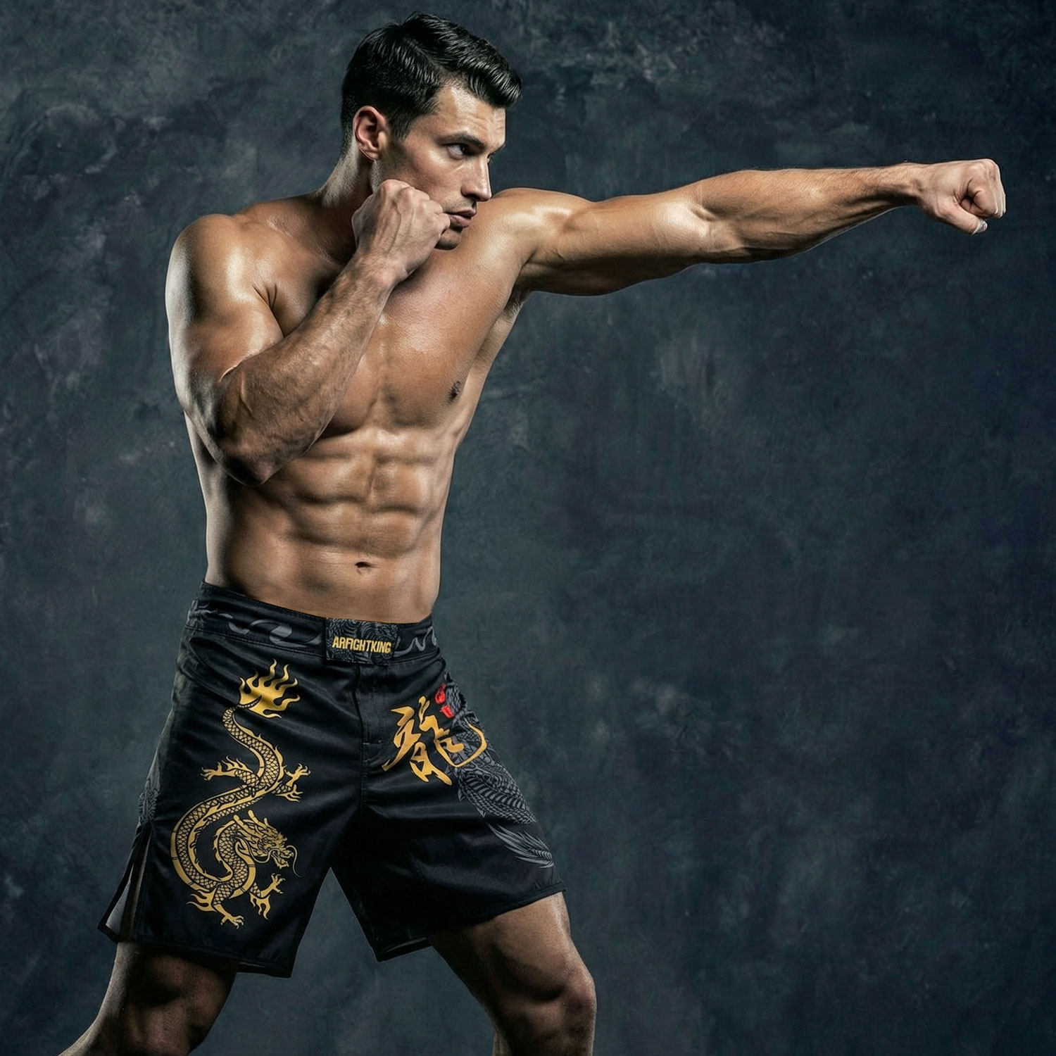 MMA综合格斗耐磨训练泰拳击龙年UFC运动短裤男士速干夏季健身房裤