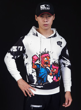 柔猴像素拳击手卡通运动训练外套泰拳击套头健身MMA速干卫衣UFC服