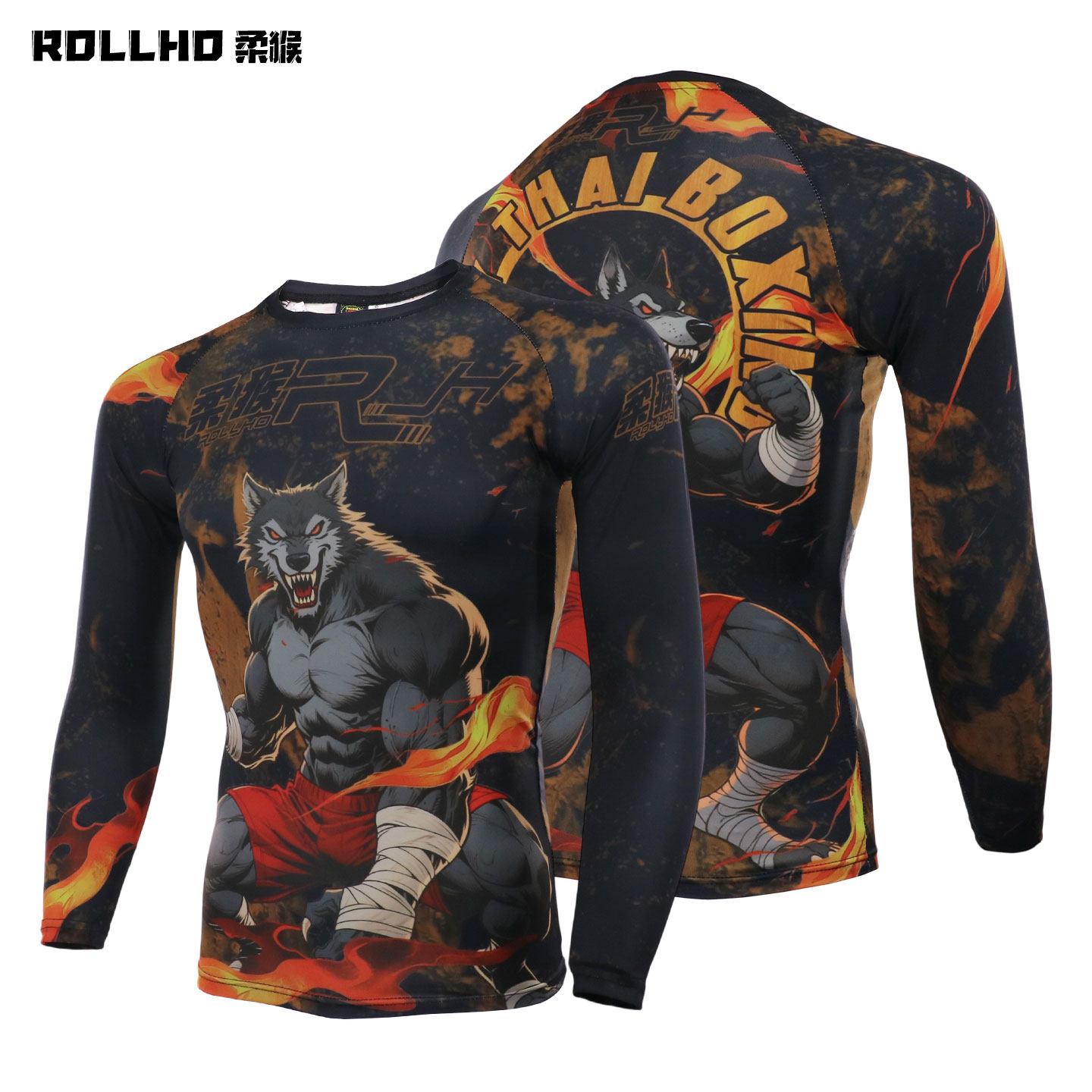 柔猴泰拳狼运动休闲紧身衣