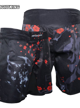 MMA梅花虎格斗运动短裤国风武术拳击速干耐磨训练UFC健身房5分裤