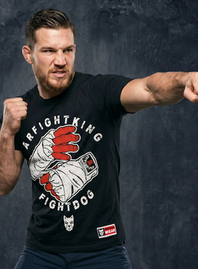 MMA搏击运动肌肉T恤棉武林风柔术短袖跑步UFC格斗训练泰拳散打夏